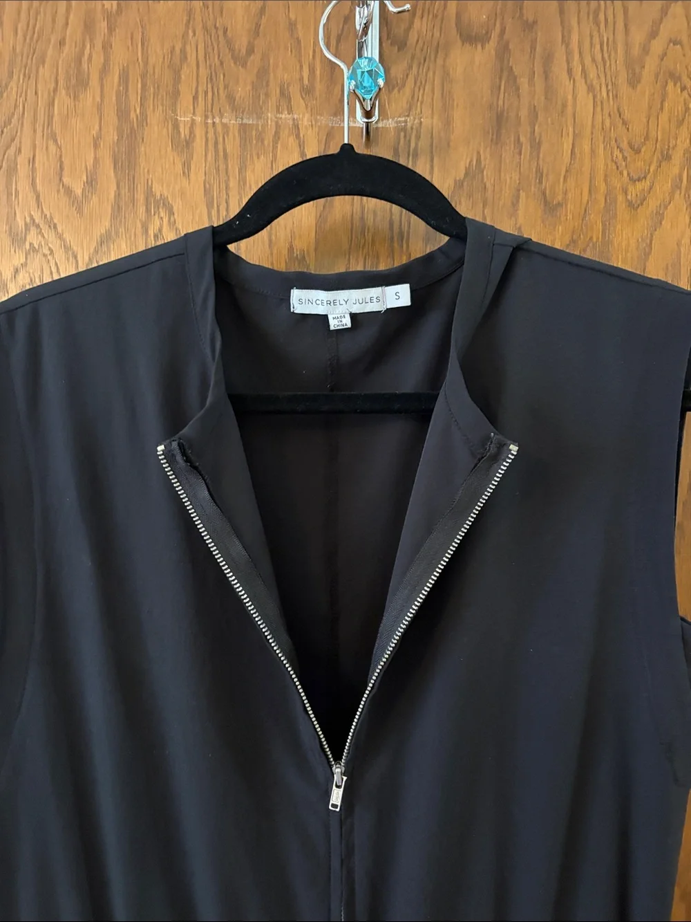 Sincerely Jules Black Sleeveless Zip-Front Jumpsuit
